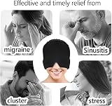 yenlk Migraine Relief Cap Reusable Cold Hot Therapy Head Wrap Black view 6