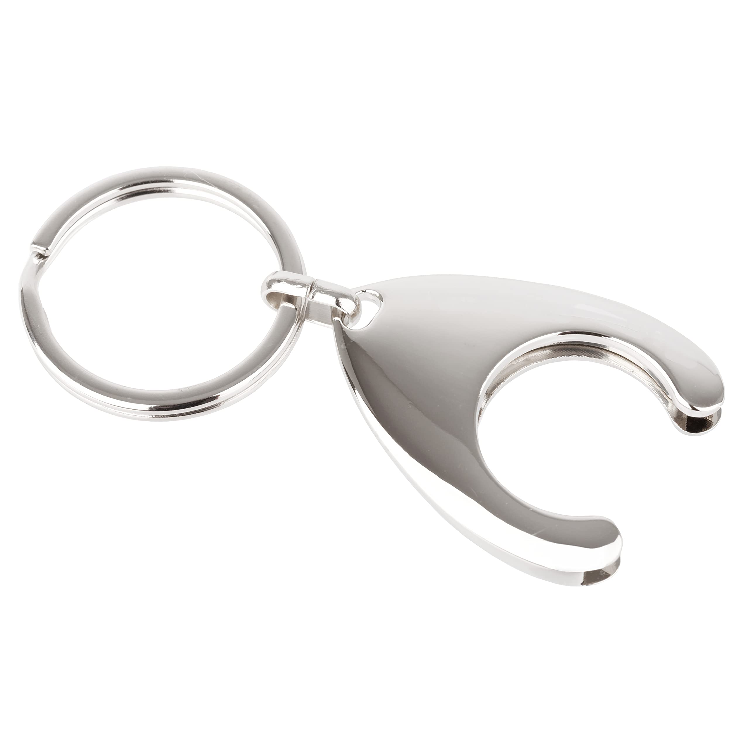 £1 Coin Key Ring Trolley Token Metal Holder Keyring