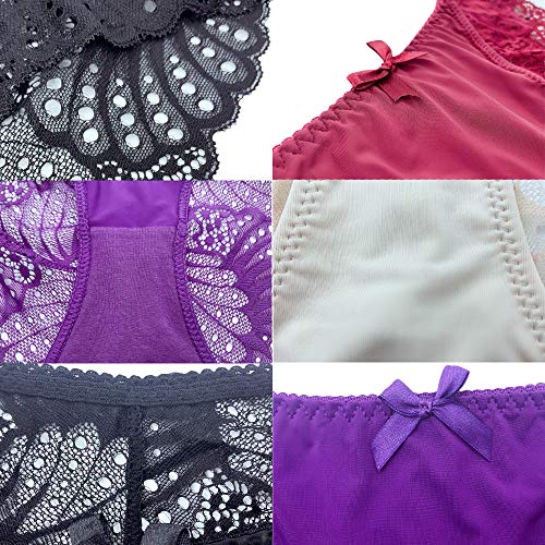 FIGHTART-Intimo-Mutandine-Hipster-Mutandine-Sexy-Slip-in-Pizzo-per-Donna-4-Pezzi