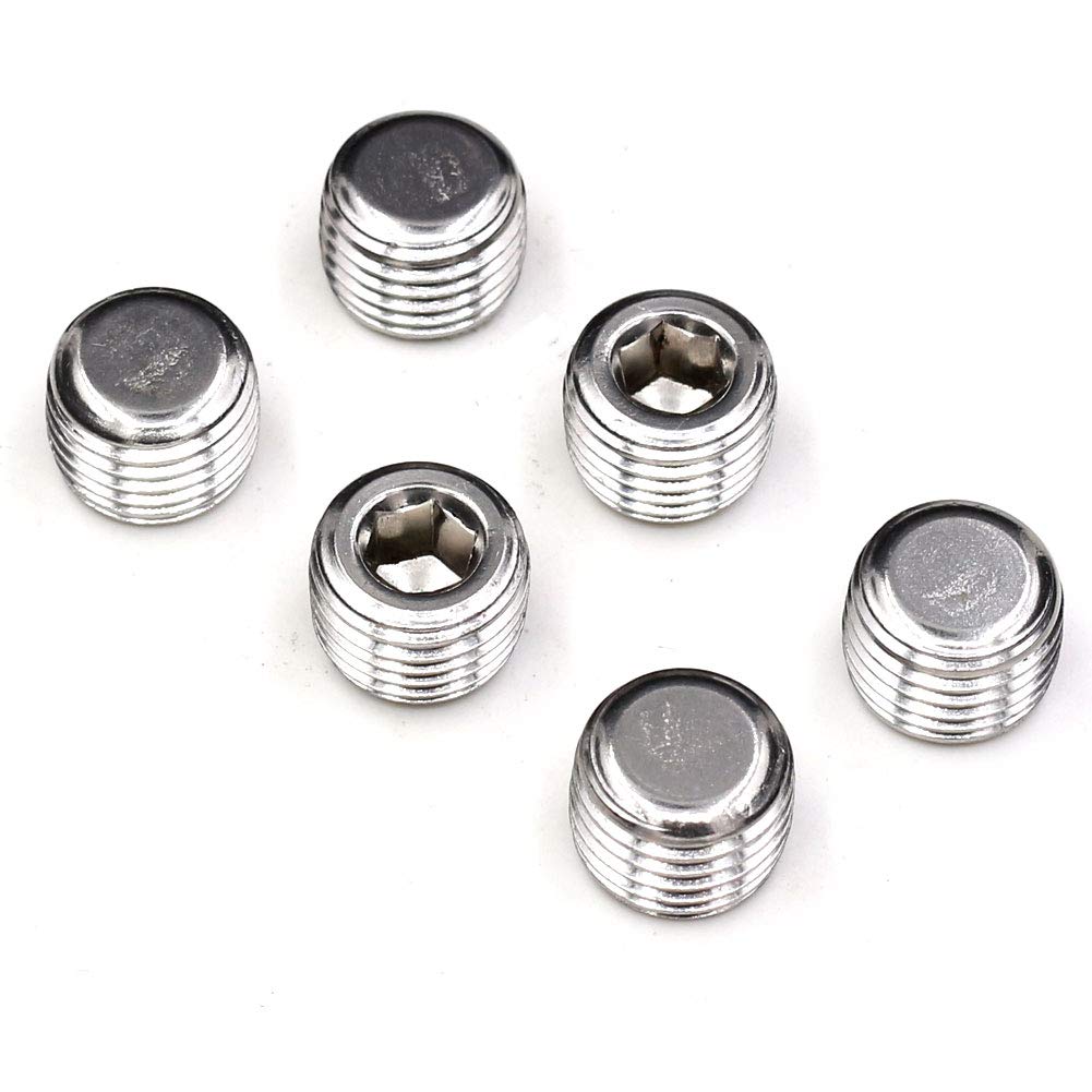 Pipe Plug Internal 1/8" NPT Male Pipe Fitting Hexagonal countersunk Thread Pipe Socket Stainless Steel CEKER 6packs