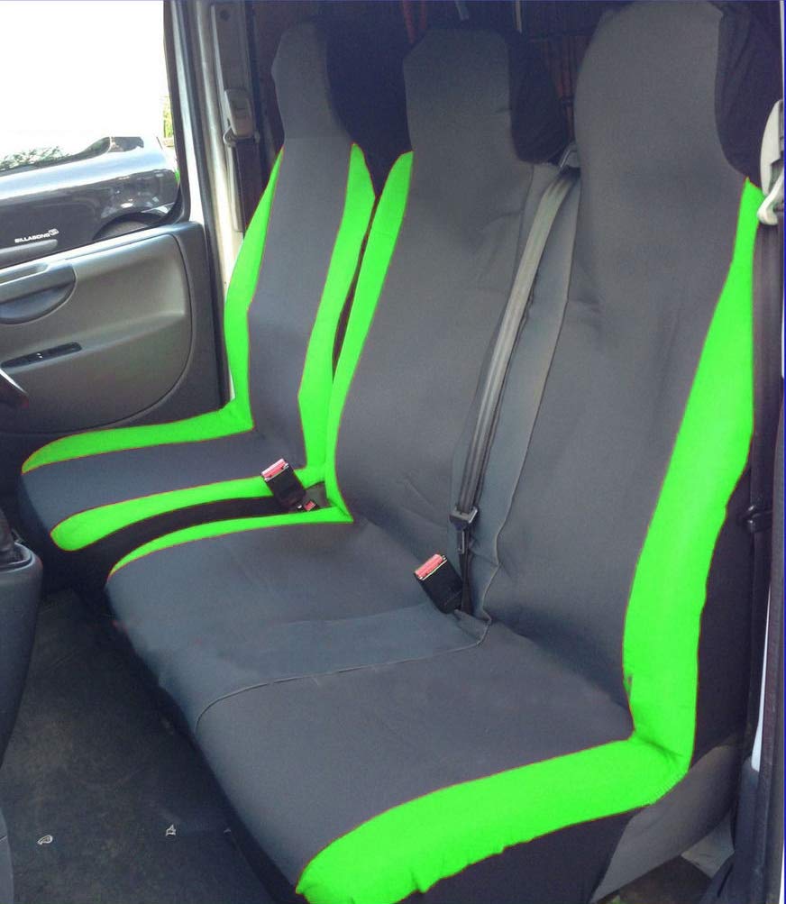 Carseatcover-UK® Heavy Duty GREEN Racing Fabric Van Seat Covers - Fits Most Vans - Single & Double
