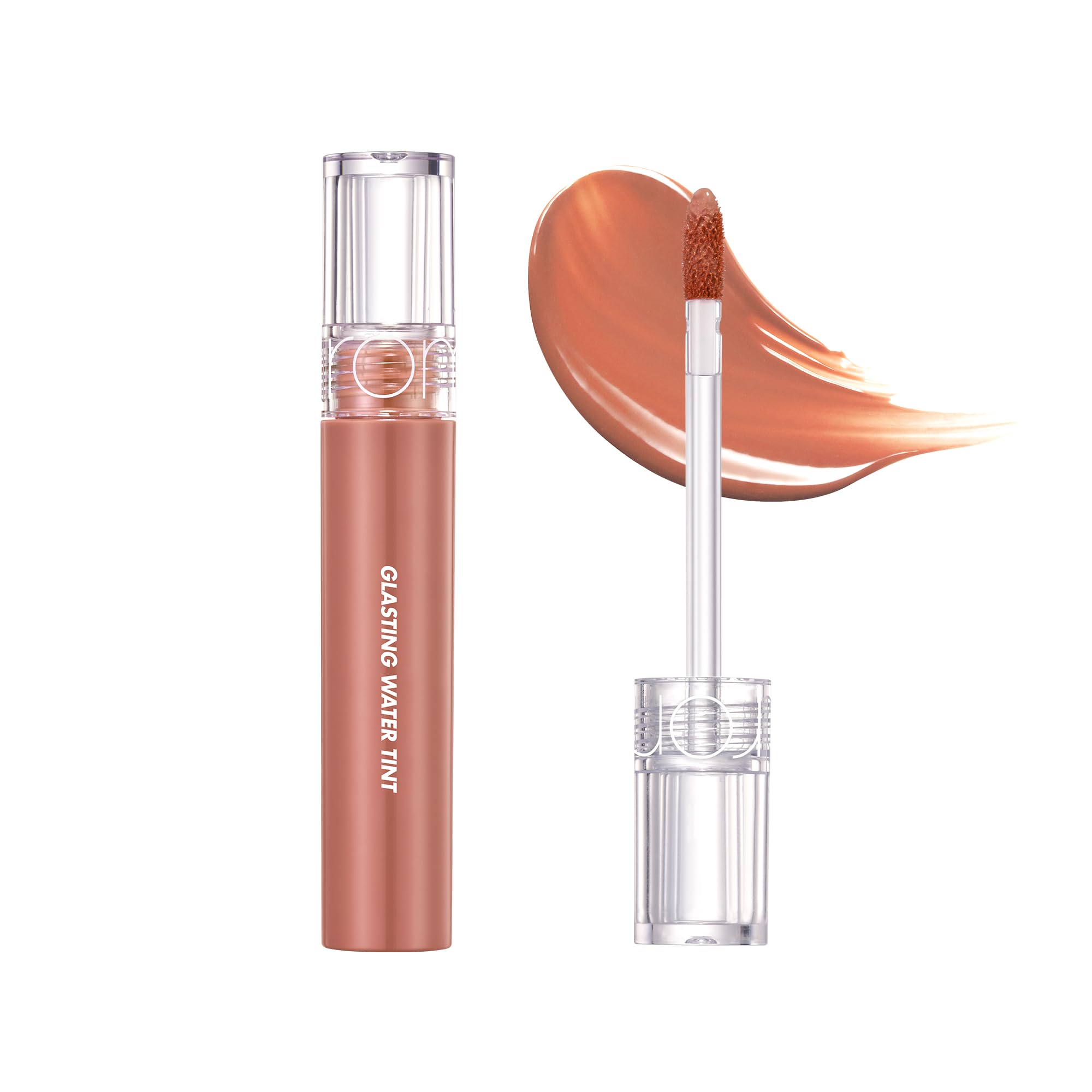 rom&nd Glasting Water Tint (NEW) 4 ColorsㅣGlossy, Plumping Lips, Long-lasting, Vivid Color, Smooth Textureㅣ4g 0.14oz (15 Nudy Sundown)