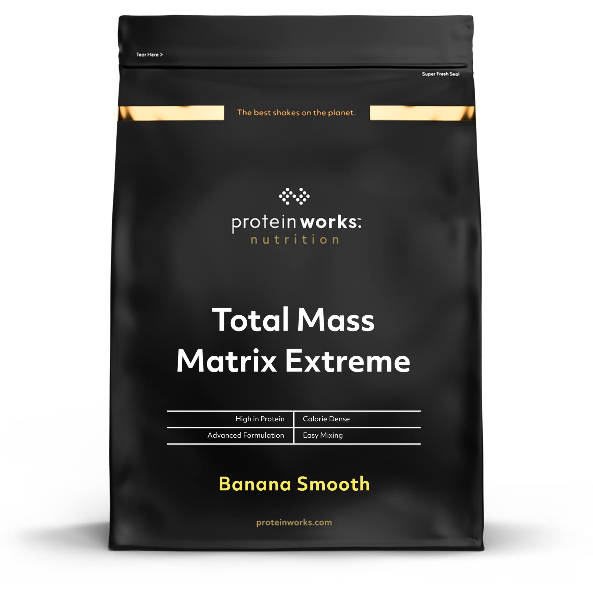 Protein Works | Total Mass Matrix 360 - Gold Innovation, Tri Protein Blend, Mass Gainer Protein Powder, Creatine Monohydrate, Glutamine, Vitamins & Minerals, Salted Caramel Bandit, 8 Servings, 2.12kg