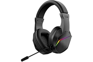ciciglow Wired Gaming Headset for PC, USB A Gaming Headphones with Noise Canceling Mic, 7.1 Surround Stereo, 40mm Driver, Mem