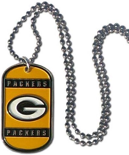 Amazon Com Nfl Officially Licensed Dog Tag Necklace Green Bay Packers Sports Outdoors