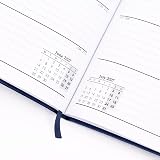 evelay 2027 Diary A5 Week to View Navy Hardback with Ribbon Bookmark view 5