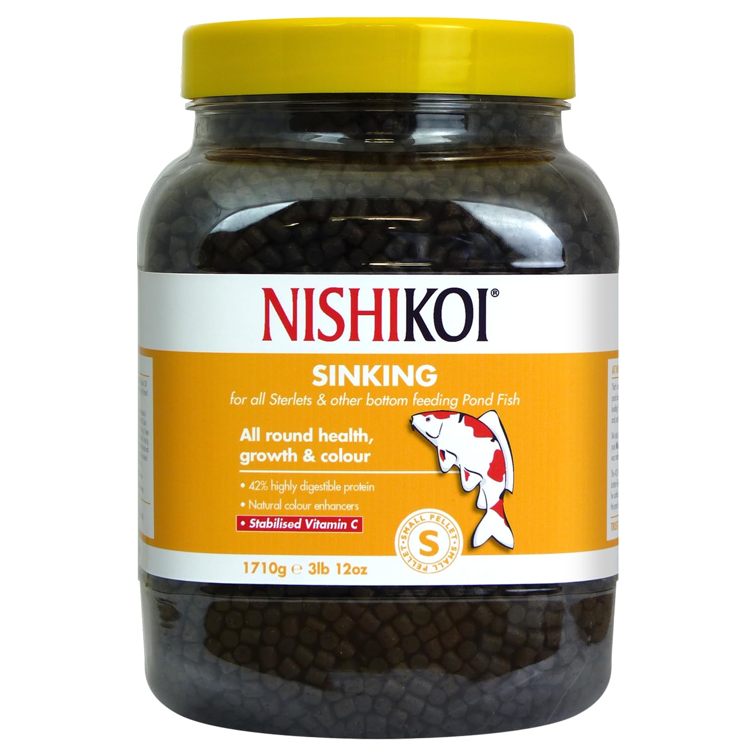 Nishikoi Sinking Food for Bottom Feeding Pond Fish - Small Pellets - 1710g