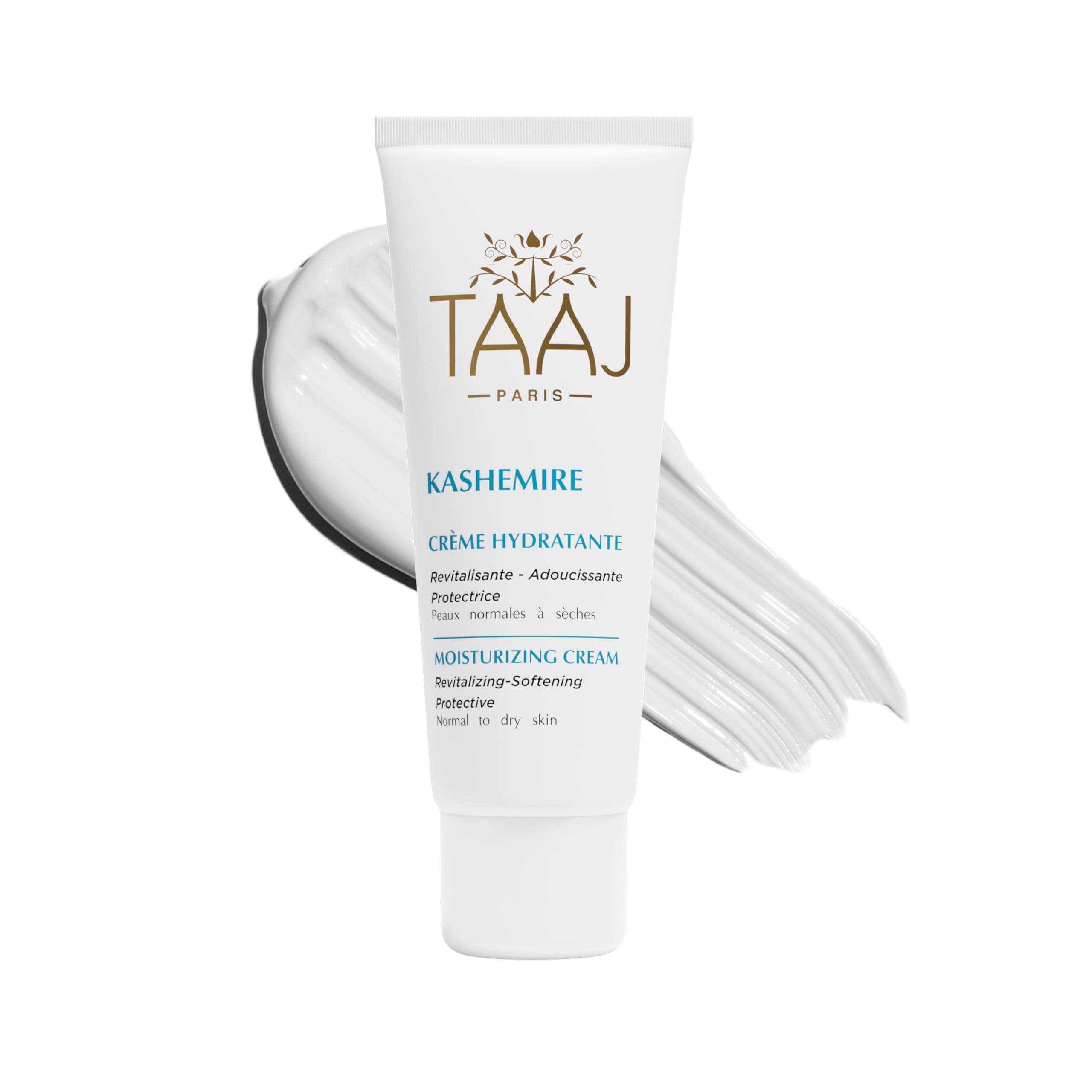 TAAJ | Moisturising Cream - KASHEMIRE | Revitalises, moisturises, protects and softens the skin | Soft, supple and fresh skin | Vitamin A, E and minerals | Vegan | Aloe Vera | 50 ml