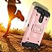 LG Stylus 3 Case, LG Stylo 3 Case, Venoro Heavy Duty Shockproof Rugged Four-Layer Full Body Protection Case Cover with Belt Swivel Clip and Kickstand for LG Stylus 3/LG Stylo 3/LG K10 Pro (Rose Gold)
