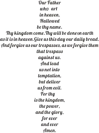 Decalmile La Croce Di Preghiera Del Signore Nero Scritte E Frasi Adesivi Murali Vinile Removibile Adesivi Da Parete Decorazioni Per Soggiorno Camera Da Letto Chiese Amazon It Casa E Cucina