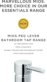 Bristan Essentials Mios Bathroom Basin Taps 3/4 Inch Chrome Plated view 3
