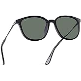 Caiearer Polarized Classic Round Style Sunglasses TR90 Frame Plastic Lenses For Men Women 100% UV400 Protection