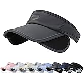 Peicees Wide Brim Visor for Women Men Golf Hat UV Sun Protection Cap for Beach Tennis Running Sunshade Hat UPF 50+