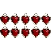 uxcell Crystal Gold Plated Heart Charm, Metal Charm Pendant for Jewelry Making DIY Bracelet Necklace Earring Phone Accessories Keychain Crafting