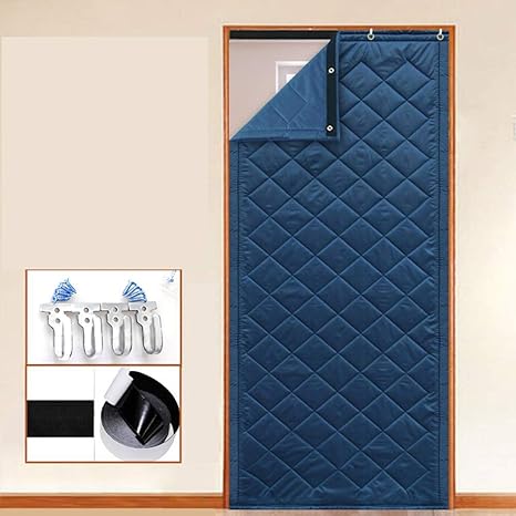 Winter-Baumwolltürvorhang, Winddichtes Oxford Tuch Keep Warm Schallschutz Vorhang Home Schlafsaal Geräuschvorhang-75x220Cm(30x87Zoll)-A