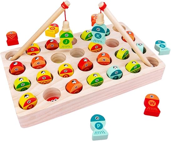 Amazon 知育玩具 赤ちゃん 子供 木製 数字 アルファベット 磁気 釣り 集中力 カラー認識 おもちゃ 安全無毒 誕生日 プレゼント ギフト クリスマス 入園お祝い 出産祝い 贈り物 知育おもちゃ 知育 学習玩具 おもちゃ
