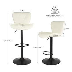 Nalupatio Modern Bar Stools Set of 4, Adjustable
