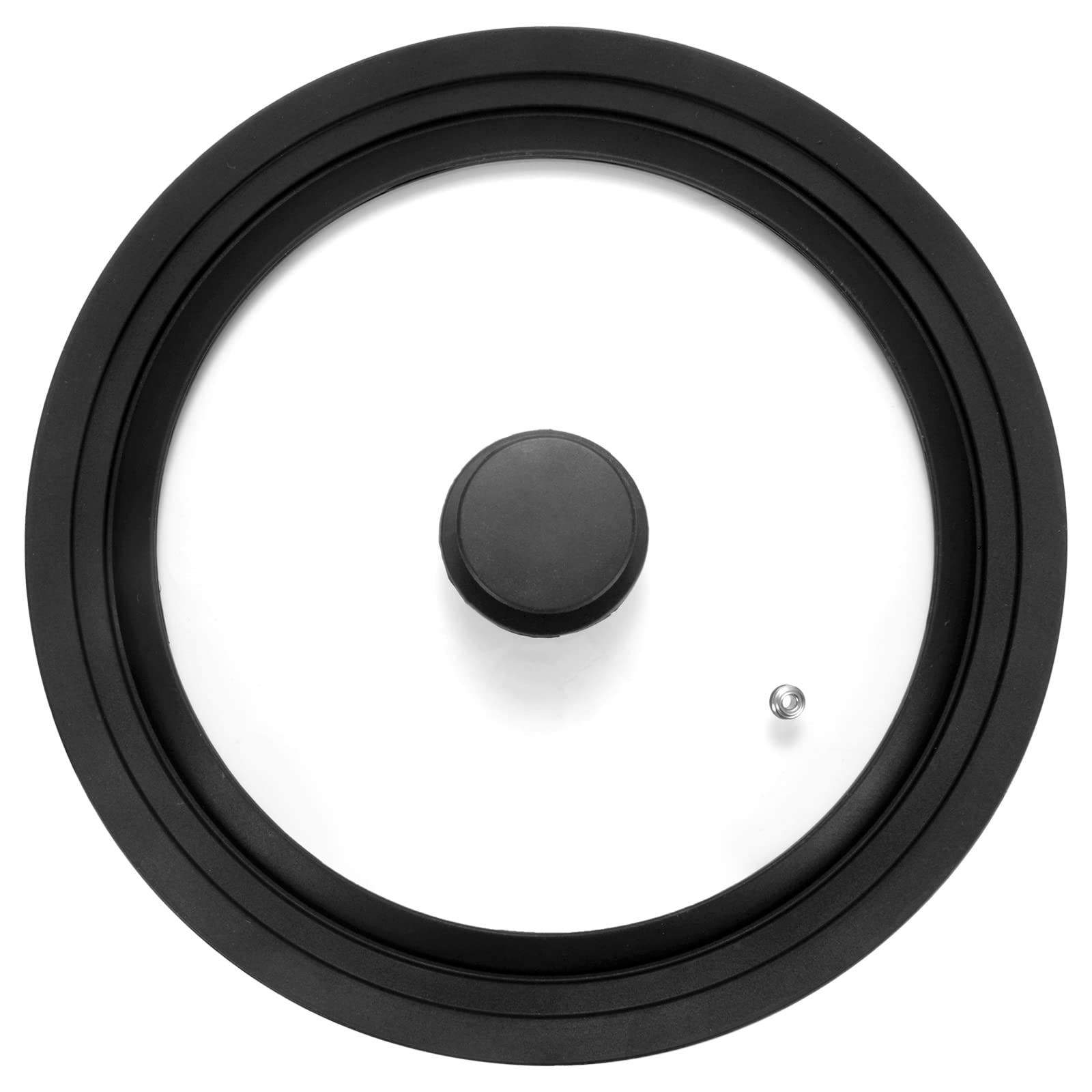 Universal Lid for Pots Pans and Skillets Fits 26cm, 28cm & 30cm Diameter Cookware - Frying Pan Cover Universal Glass Lid with Heat Resistant Silicone Rim ＆ Tempered Glass
