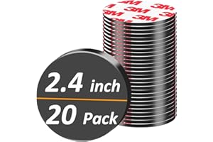 NIUBIKLUS 20Pack, 2.4" Big Round Magnets with Adhesive Backing, Precut Strong Sticky Magnetic Dots Tapes for DIY Crafts Projects Whiteboard, Fridge, Organization (2.4" x 0.08" Thick-20PCS)