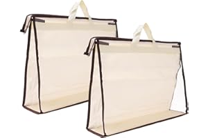 PATIKIL Handbag Dust Bags, 2 Pack Clear Purse Storage Organizer L Size PVC Dustproof Handbag Cover Transparent Purse Protecto