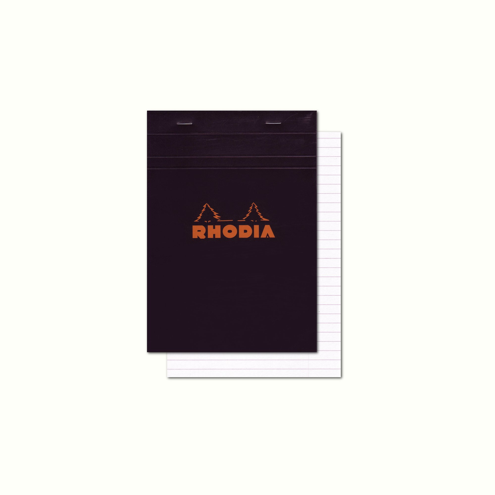 RHODIA 146009C - Stapled Notepad N°14 Black - 11x17 cm - Ruled - 80 Detachable Sheets - 80G White Clairefontaine Paper - Soft, Resistant and Waterproof Coated Card Cover - Basics