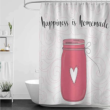 Amazon Com Shower Curtains Roses Quote Calligraphic Happiness Is