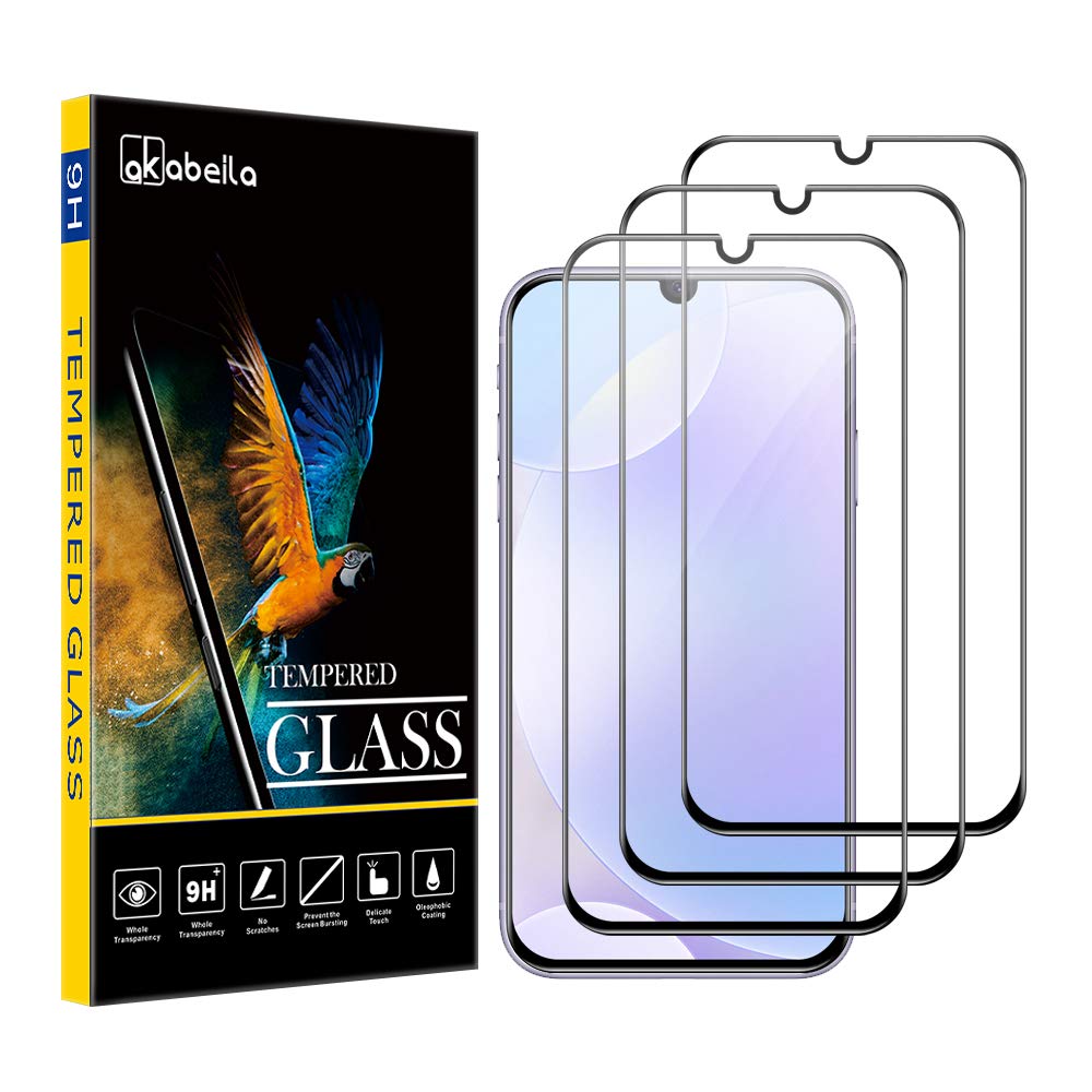 AKABEILA Xiaomi Redmi Note 9 Pro Screen Protector, [3 Pack] Tempered Glass for Redmi Note 9 Pro Premium HD Film 9H Hardness Case Friendly Easy Installation Anti Scratch Bubble Free [Full Coverage]