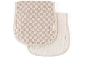 Itzy Ritzy Set of 2 Baby Burp Cloths – Ultra-Soft Absorbent Burping Cloths for Babies - Made of 100% Cotton Muslin & Generously Sized with Trendy Coordinating Prints – Machine Washable (Checkerboard)