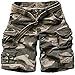 SHDIBA Mens Casual Cargo Shorts Cotton with Belt Loose Fit Pants Outdoor Wear
