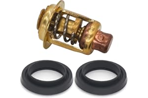 QuickMarine 5005440 Thermostat & Seals Kit for Johnson Evinrude 5-235 HP Outboard Motor Engine Replaces 8330720 777260 Sierra 18-3543 18-3553 Brass
