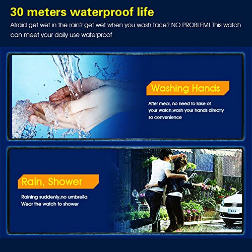 Sport Watch, 50M Waterproof Watch, Sport Wrist Watch for Men Women Kids, Digital Watch with Alarm Date and Time (Black -2) - Thumbnail 6