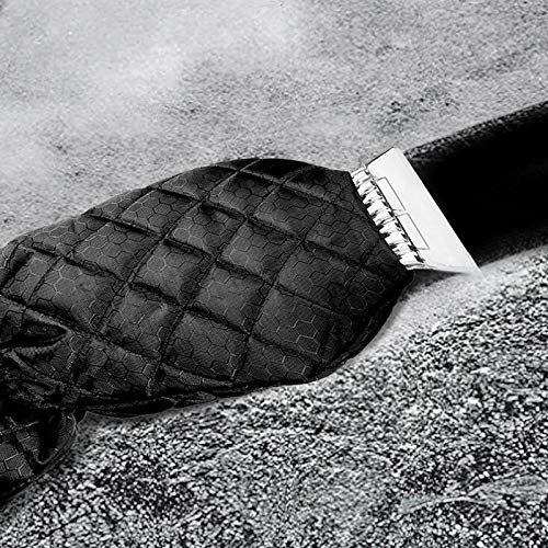 2pcs Winter Snow Gloves Scraper, PS Blade Scraper Ice Mitten, Waterproof Thick Fleece Elastic Wristband Oxford Cloth Cleaning Snow Shovel Scraper Tool for Car Windshield