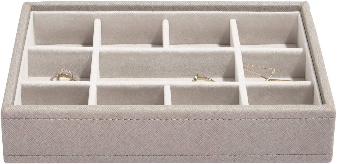 Stackers Taupe Mini Jewellery Box Trinkets Layer, 18 x 3.7 x 12.5 cm
