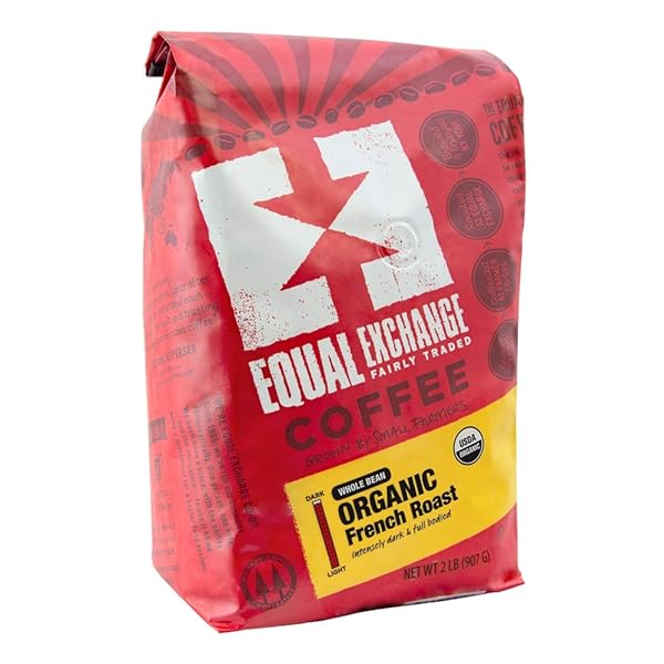 EQUAL EXCHANGE ORGANIC WHOLE BEAN COFFEE, FRENCH ROAST, 2 POUND