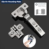 Furniware Pack of 4 Soft Close Hinges 3D Adjustable Nickel Concealed European view 3