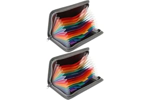 SEWCHICS 2Pcs Small A6 Accordion File Organizer Folder with Zipper Multi-Layer Document Wallet for Receipts
