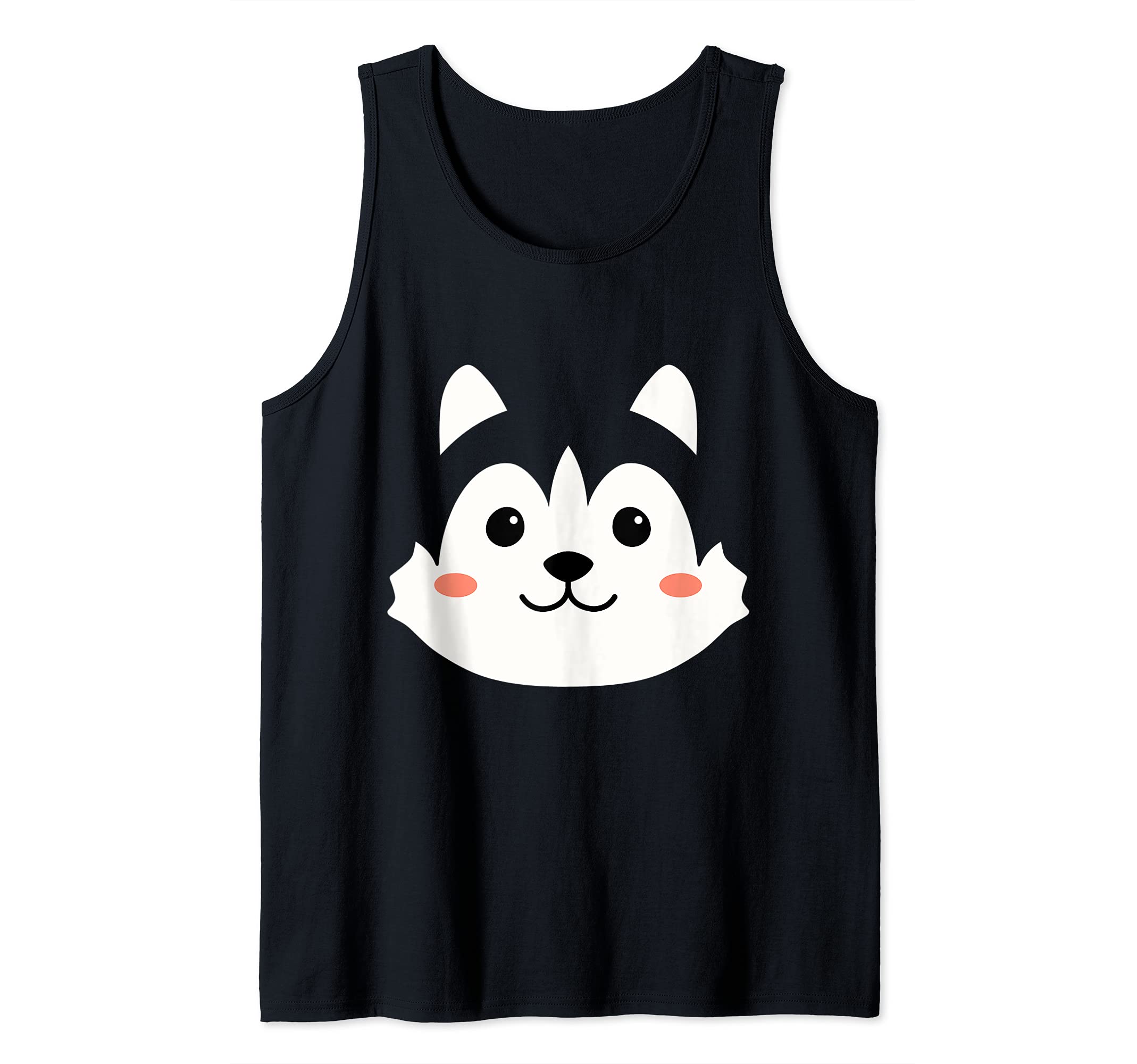 Husky Dog Animal Face Disguise Costume Carnival Halloween Tank Top