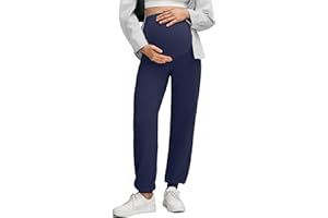 G4Free EverGoing Maternity Pants Stretchy Workout Lounge Clothes Over The Belly Pregnancy Joggers Sweatpants with Pockets