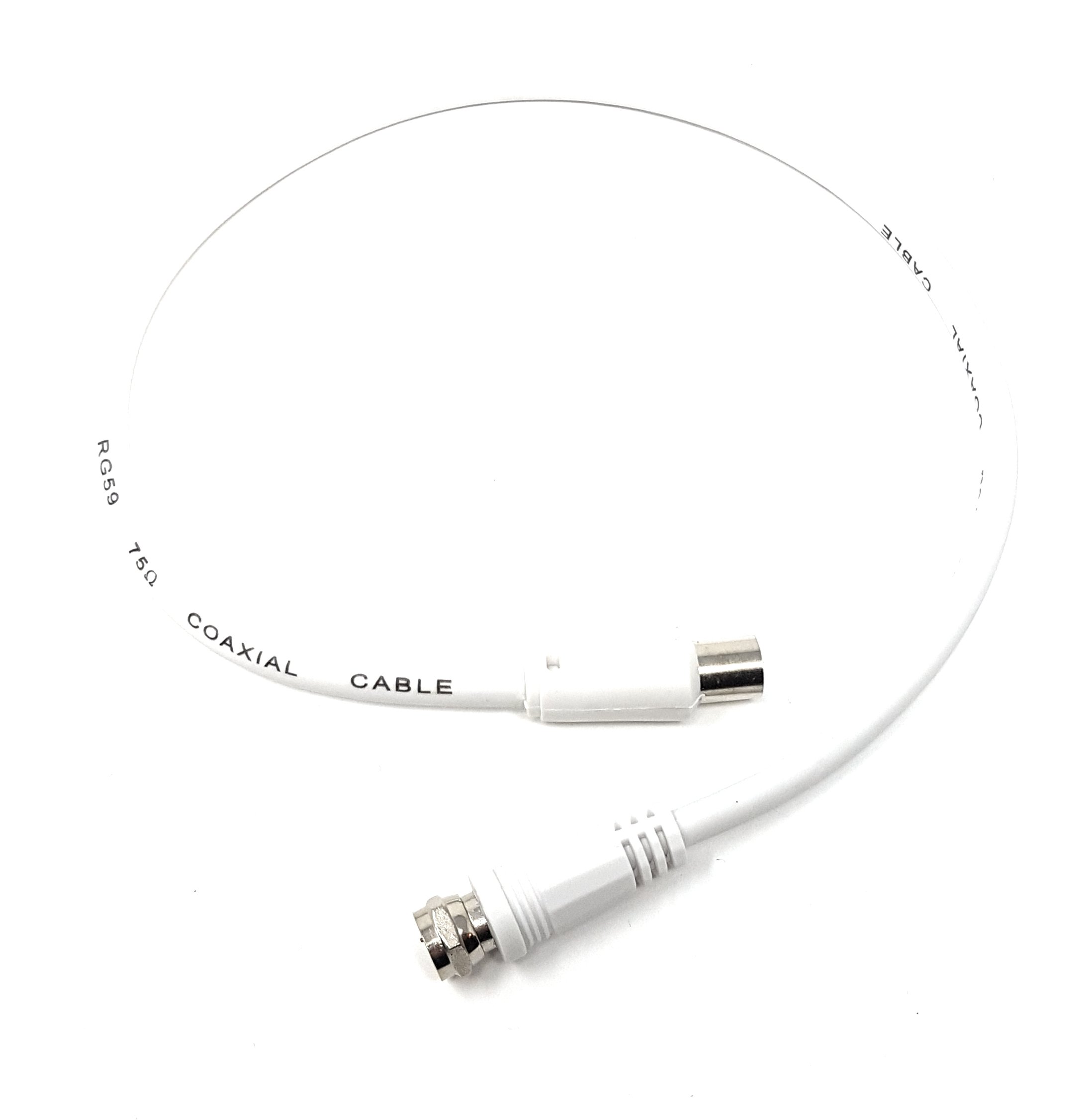 Maincore 50cm long F Type Connector Male to RF Male Plug 75Ohms Coaxial Cable Lead/TV Aerial Antenna cord (Available in 0.50m, 1m, 2m) (0.50m)