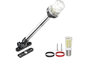 AMBIPASION 12 Inches Bimini Light for Pontoon Boat, Pontoon Navigation Lights Anchor Light Stern Lights for Bimini Top Mount 