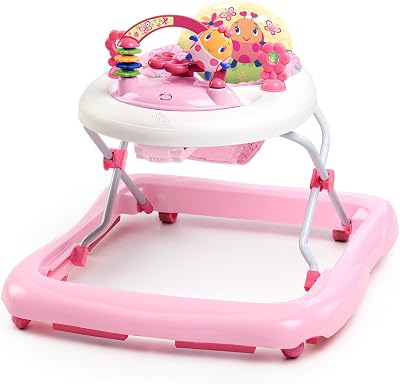 Bright Starts JuneBerry Walk-A-Bout Walker Pink, 6 Months Plus, Fold Frame