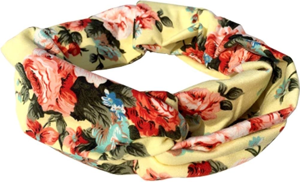 DRESHOW 4 Pack Women Headbands Vintage Elastic Boho Floral Style Criss Cross Head Wrap Hair Band Cute Hair Accessories - Image 4