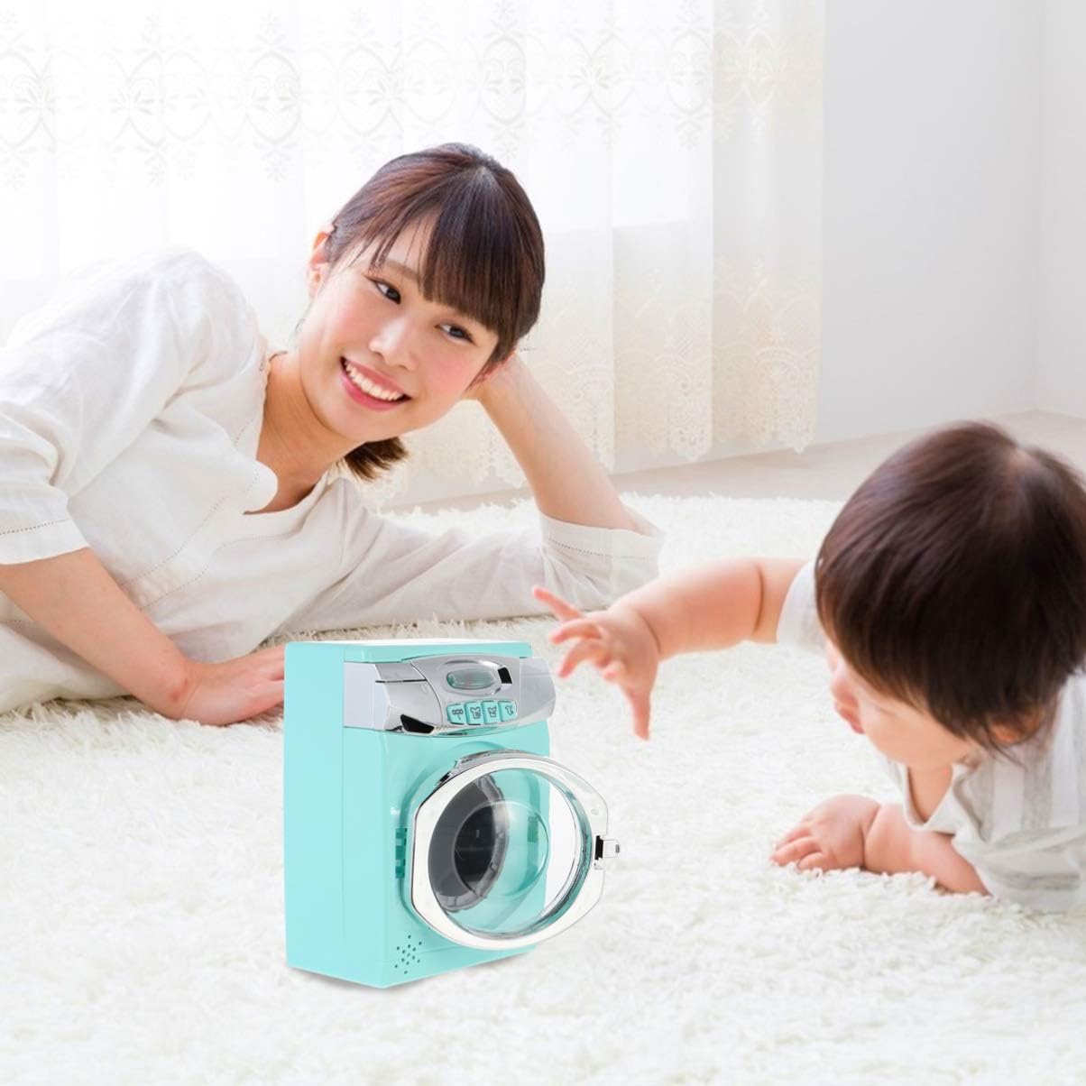 Amazon Co Jp Vorcool 子供洗濯機おもちゃハウスキーピングおもちゃミニチュア家具洗濯プレイセット家ふり遊びおもちゃ子供のための音 大型家電