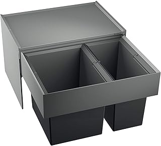 BLANCO Select 60/2, Müllsystem zur Abfalltrennung für den 60 cm-Unterschrank, mit 2 Abfalleimerrn aus schwarzem Kunststoff (30 l/19 l), zur Montage an der Fronttür, 1 Stück; 518723