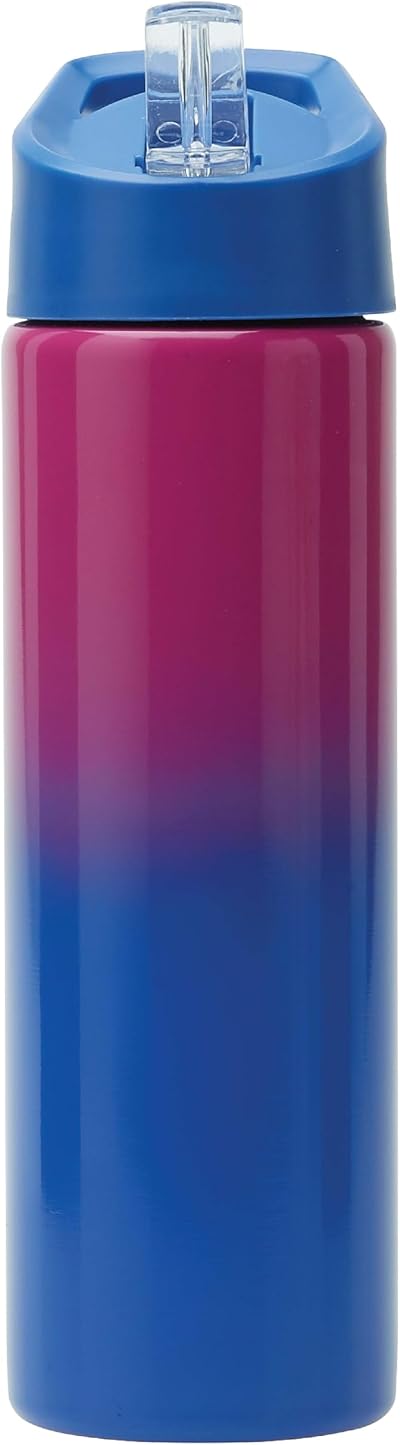 Smash Stainless Steel Water Bottle 750ml Blue Magenta with Flip Top Lid