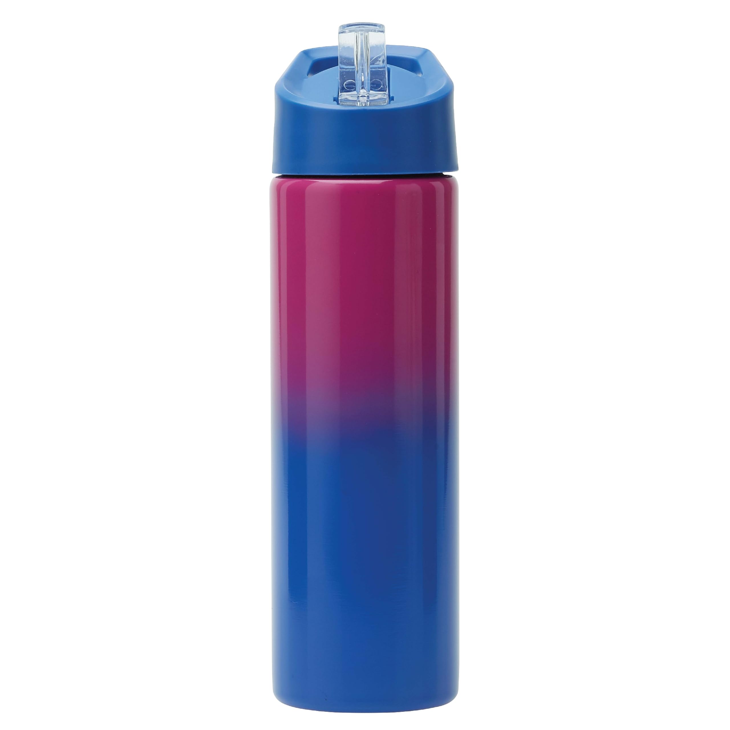 Smash Stainless Steel Water Bottle with Flip Top Lid and Straw - Blue/Magenta 750ml — image 1