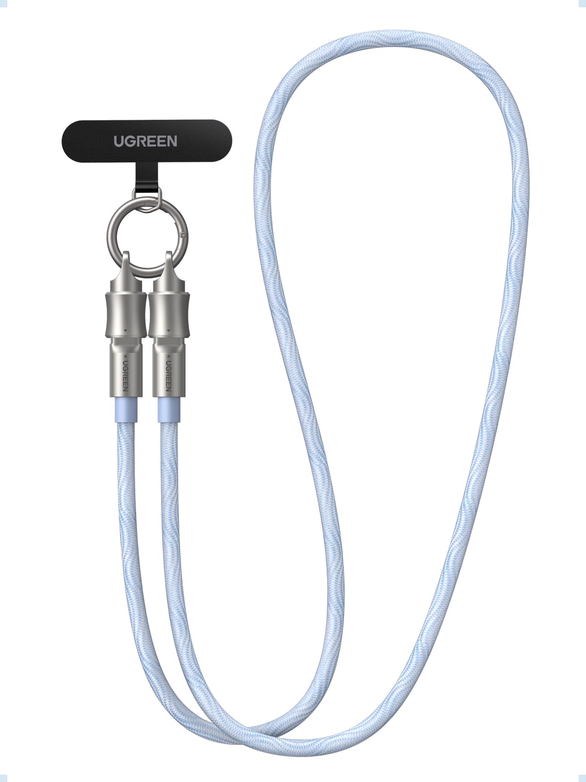 UGREEN USB C Kabel 2 in 1 mit Handy Lanyard, 60W Schnellladekabel aus Nylon