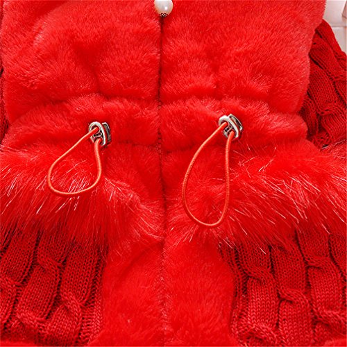 DORAMI Baby Girls Winter Autumn Cotton Warm Cotton Jacket Coat (US Size 3T, Tag Size 10, Red)