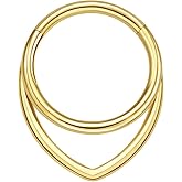 VOJO G23 Titanium 16G Teardrop Septum Ring Daith Piercing Earrings Jewelry Tragus Helix Nose Rings for Women