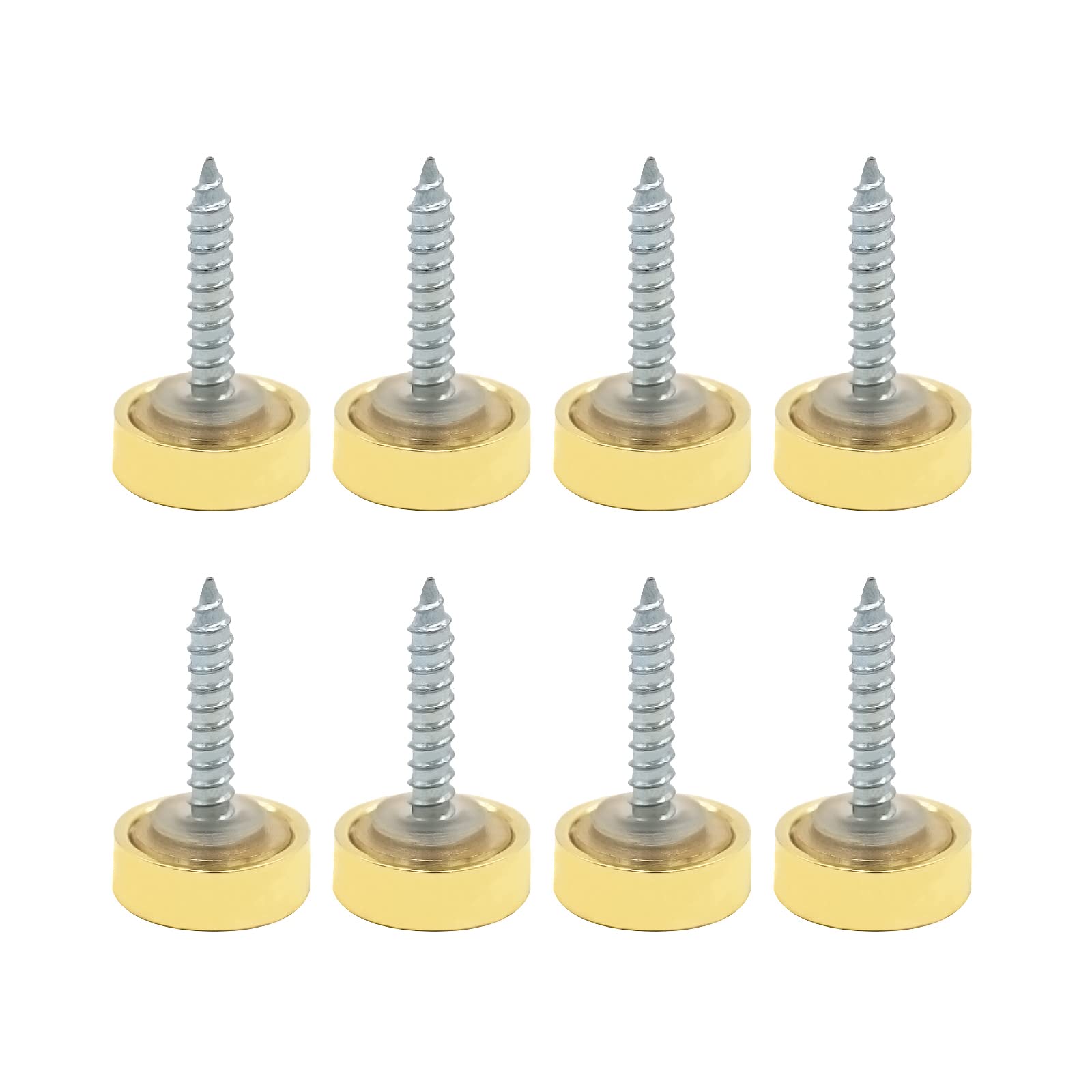 VictorsHome Mirror Screws Decorative Cover Cap Nails Fasteners, Polished Brass Gold, 14mm 8pcs